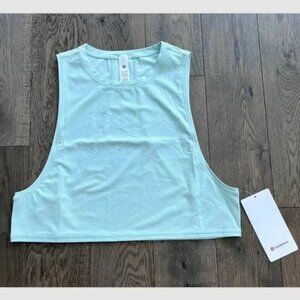 Lululemon New Muscle Love Crop Tank Tough Size 6 Mint Green Yoga Workout Top NWT